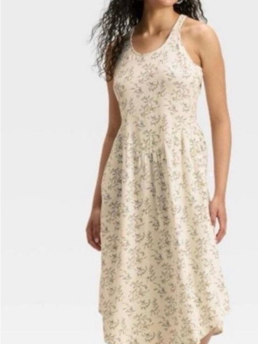 Universal Thread Cream Floral Halter Midi Dress